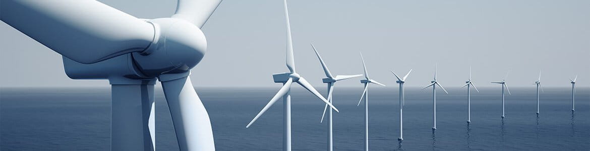 Wind turbines in the sea