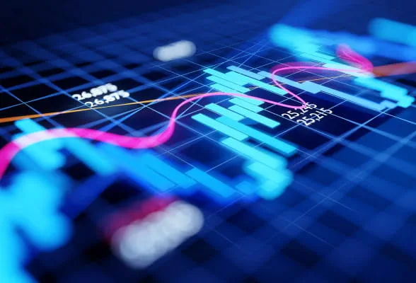 Close-up of financial data charts, symbolizing StoneX Pro's pricing advantage and institutional-grade liquidity offerings.
